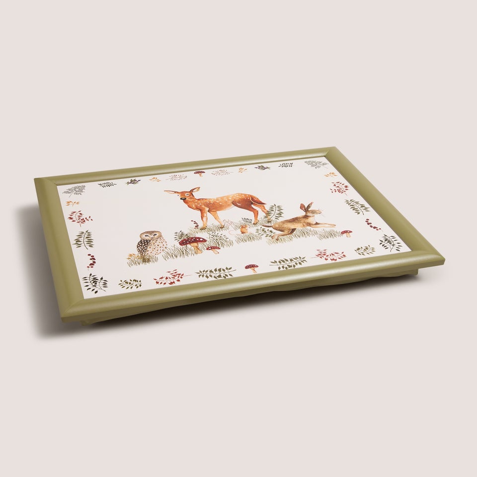 Green Woodland Animal Laptray