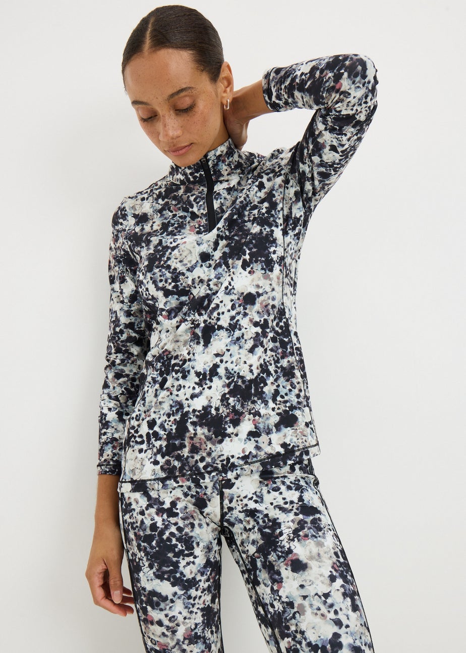 Souluxe Multicoloured Splatter Print Half Zip Top