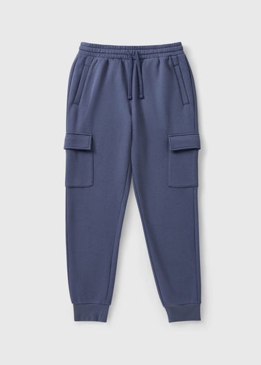 Blue Slim Cuff Cargo Joggers