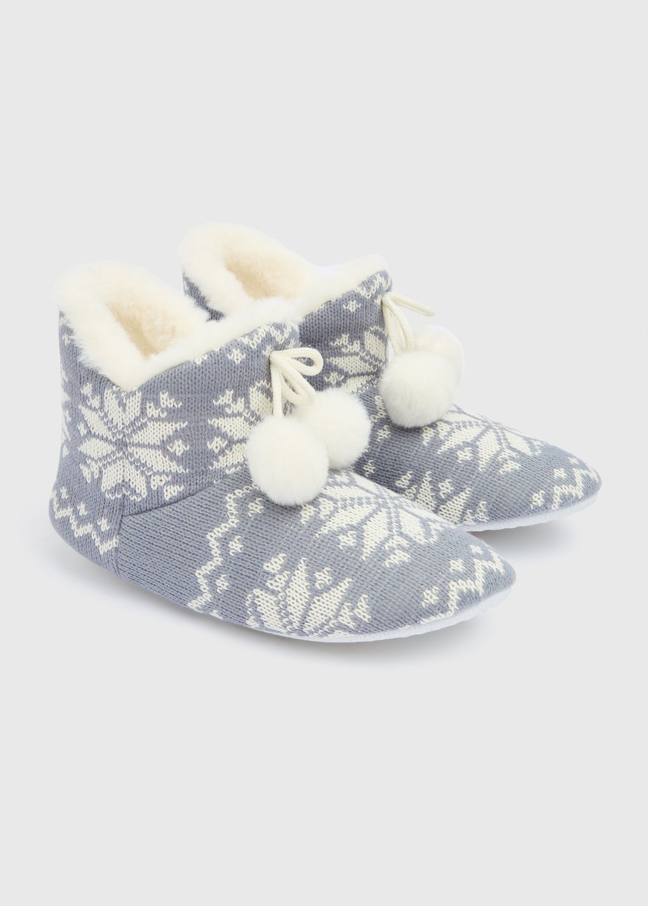 Blue Grey Fairsile Slipper Boots