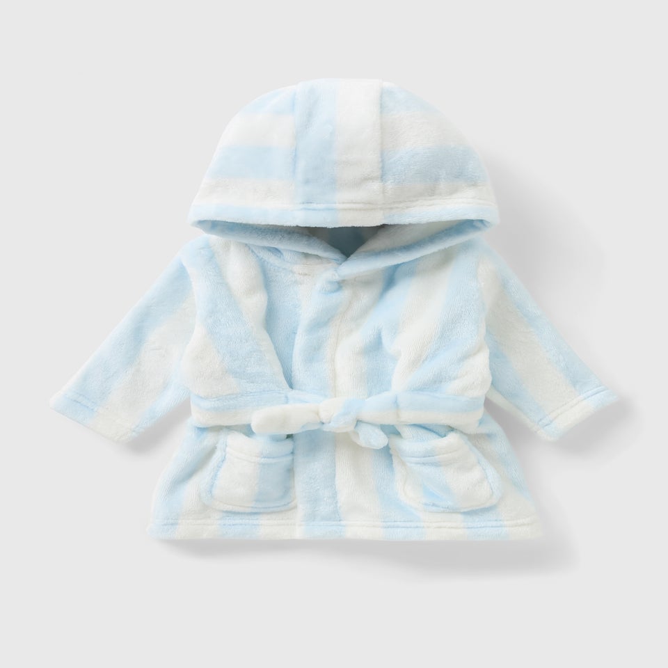 Baby Blue Stripe Dressing Gown (Newborn-18mths)