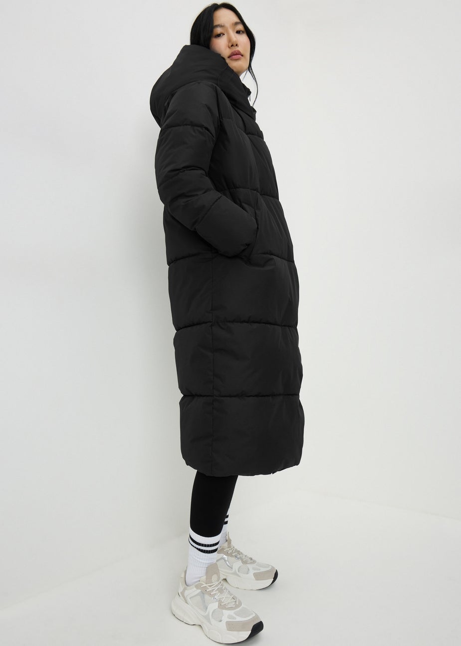 Papaya Petite Black Longline Padded Coat