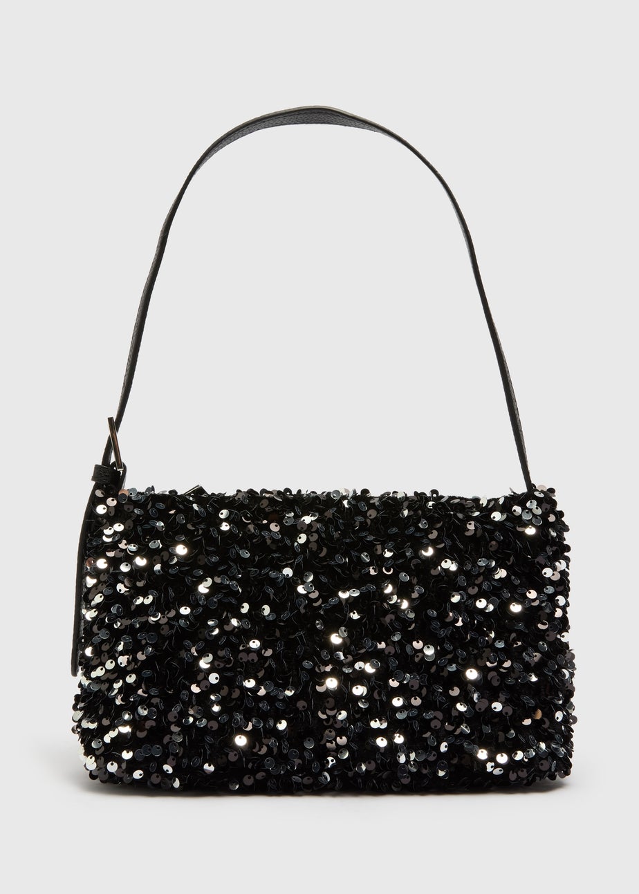 Silver Sequin Shoulder Bag