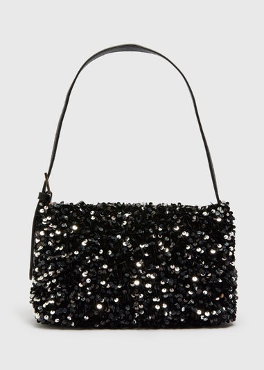 Silver Sequin Shoulder Bag