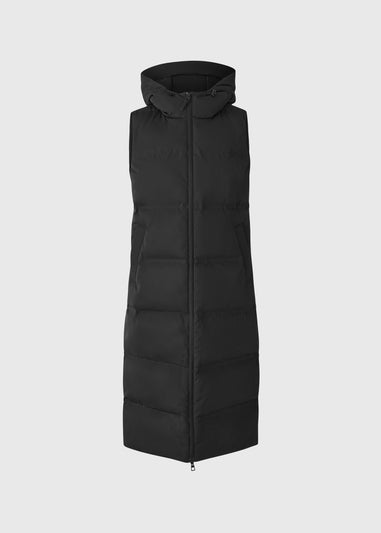 Papaya Petite Black Long Padded Showerproof Gilet
