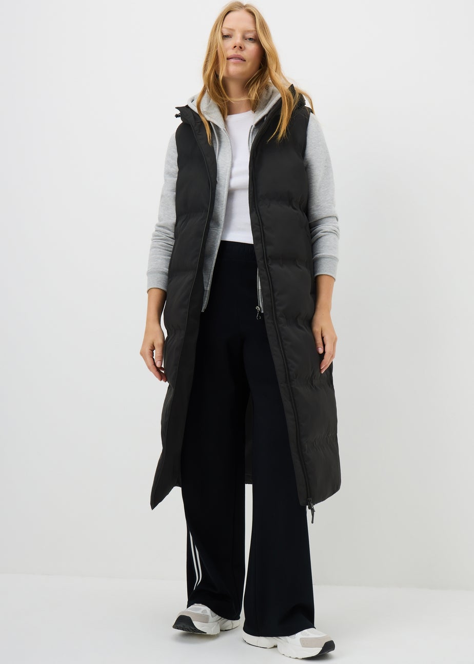 Papaya Petite Black Long Padded Showerproof Gilet