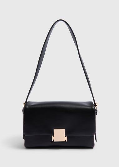 Black Smooth Shoulder Bag