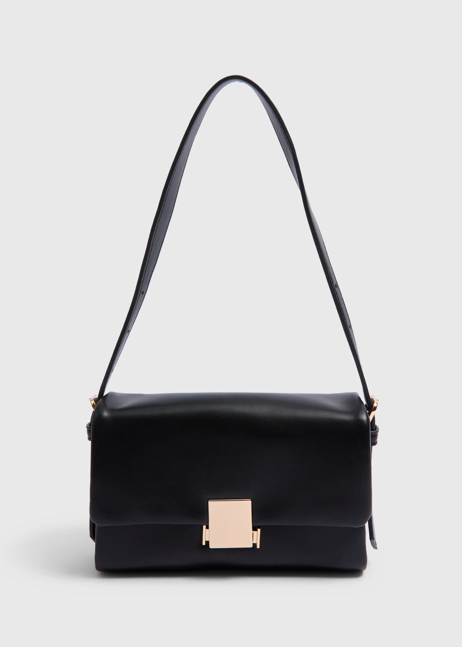Black Smooth Shoulder Bag