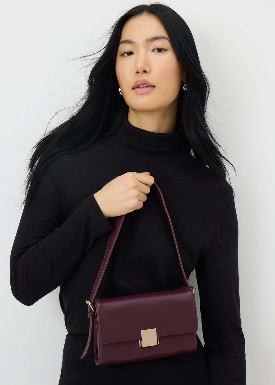 Burgundy Smooth Shoulder Bag