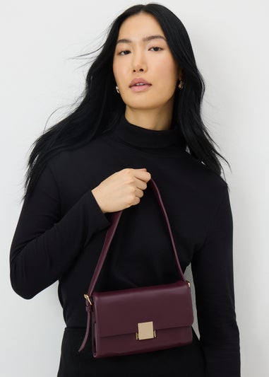 Burgundy Smooth Shoulder Bag