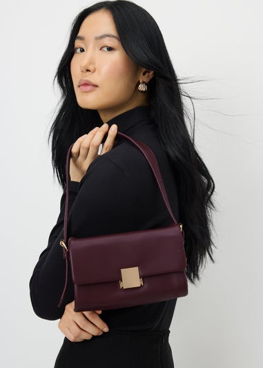 Burgundy Smooth Shoulder Bag