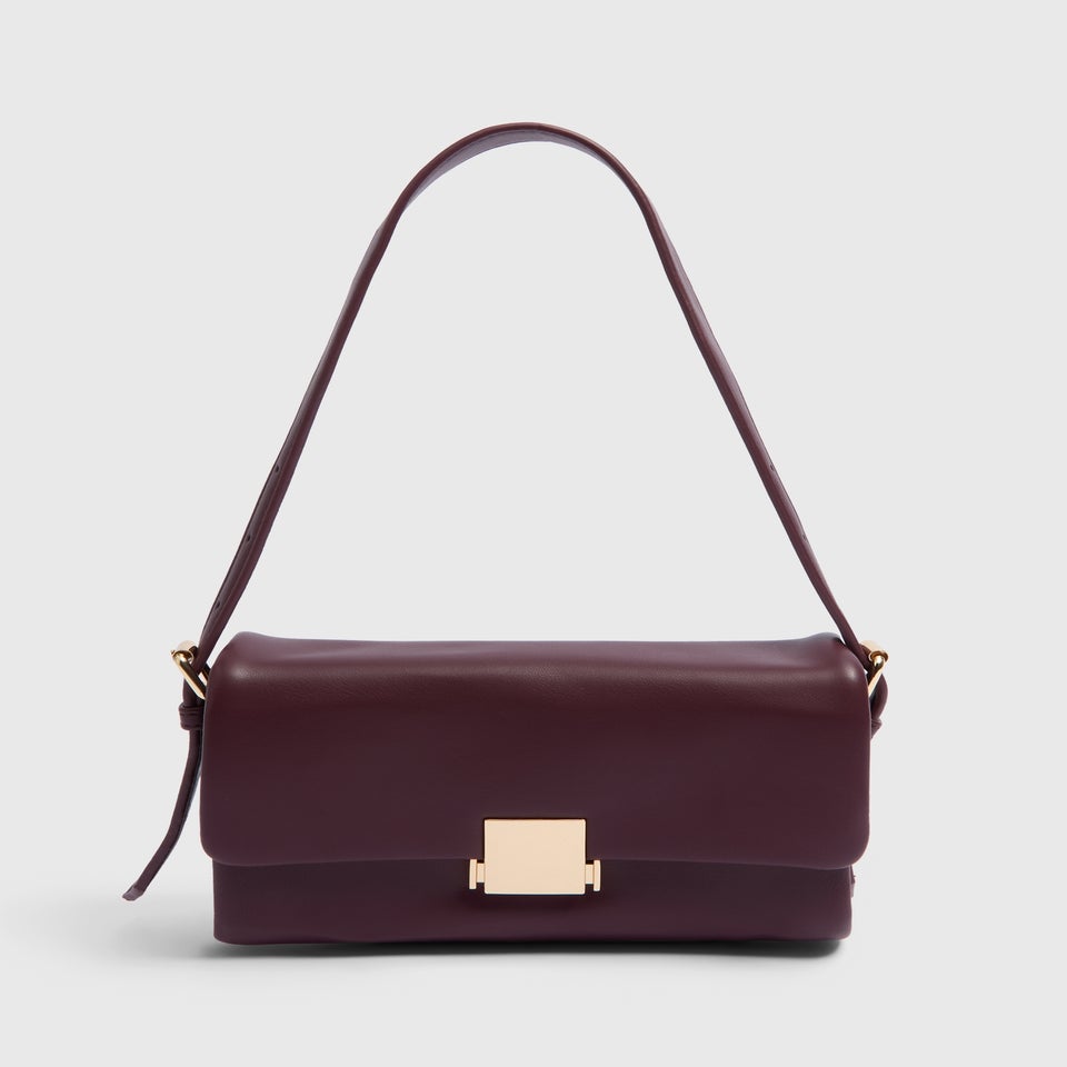 Burgundy Smooth Shoulder Bag