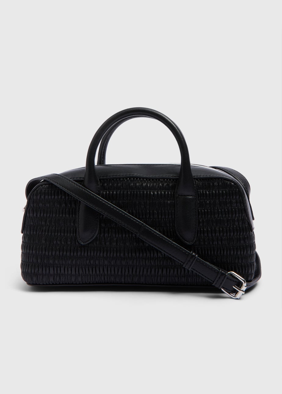 Black Faux Leather Mini Tote Bag