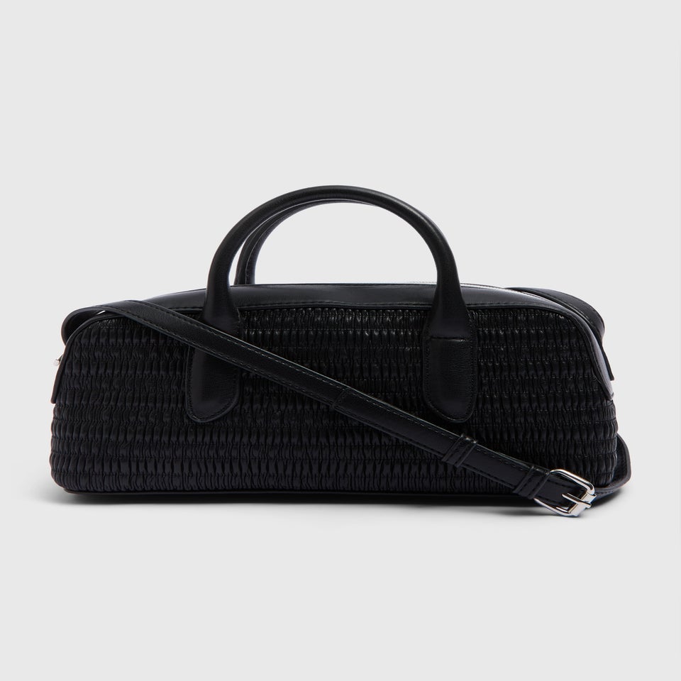 Black Faux Leather Mini Tote Bag