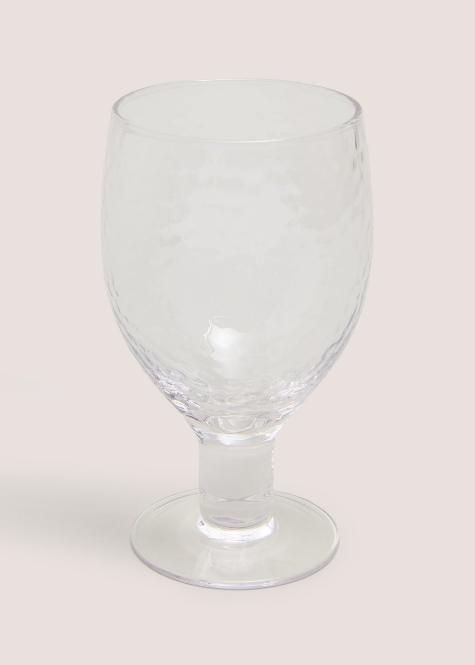 Clear Hammered Wine Glass