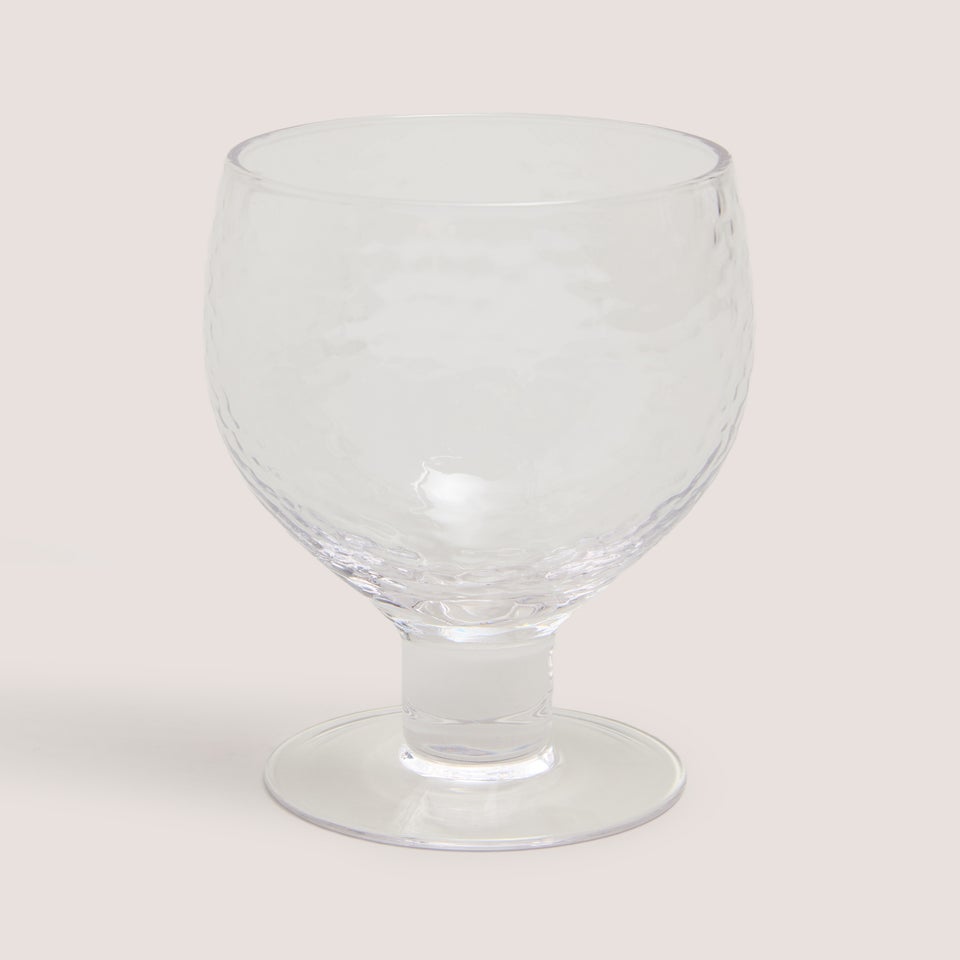 Clear Hammered Wine Glass