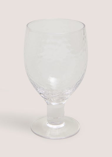 Clear Hammered Wine Glass