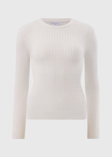 Cream Knitted Baby Cable Jumper