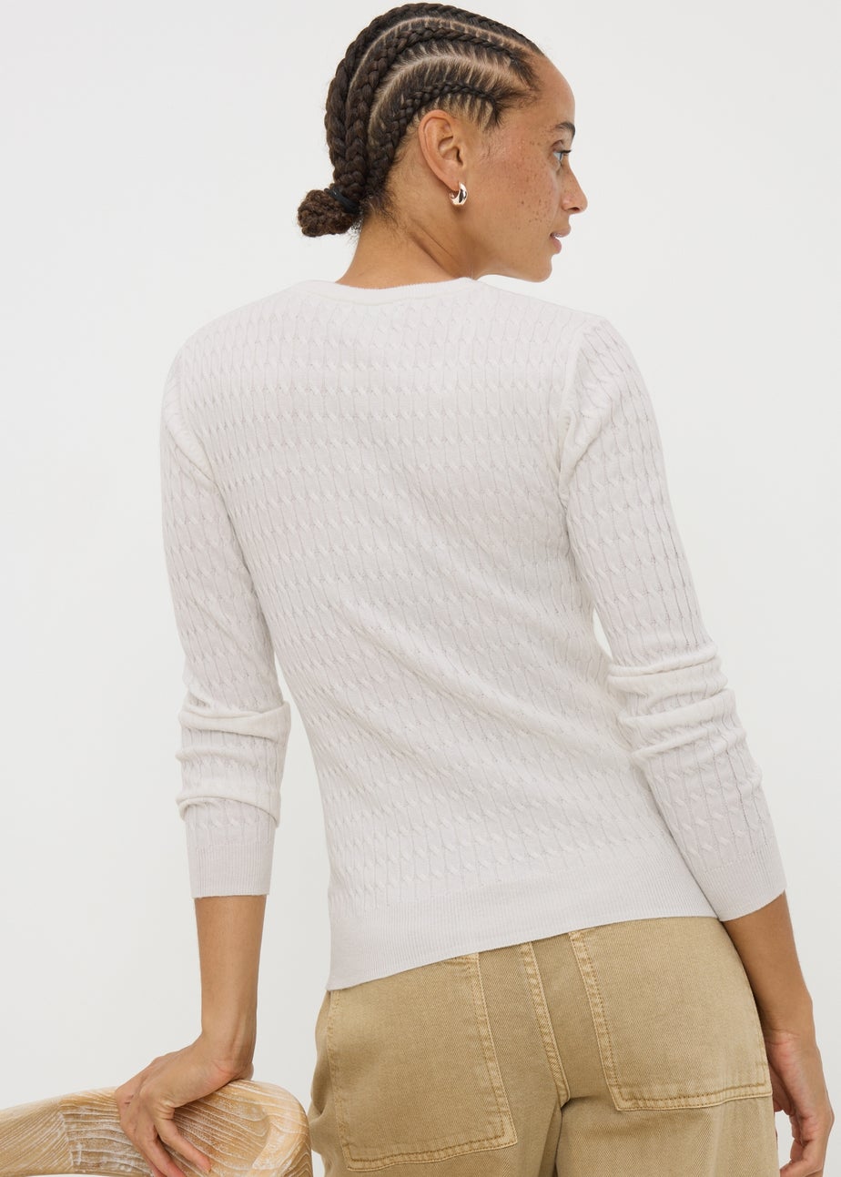 Cream Knitted Baby Cable Jumper