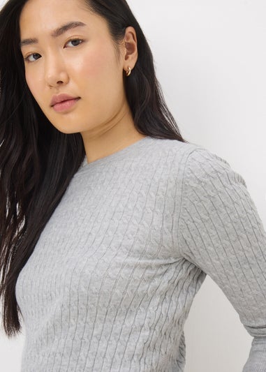 Grey Baby Cable Knit Jumper
