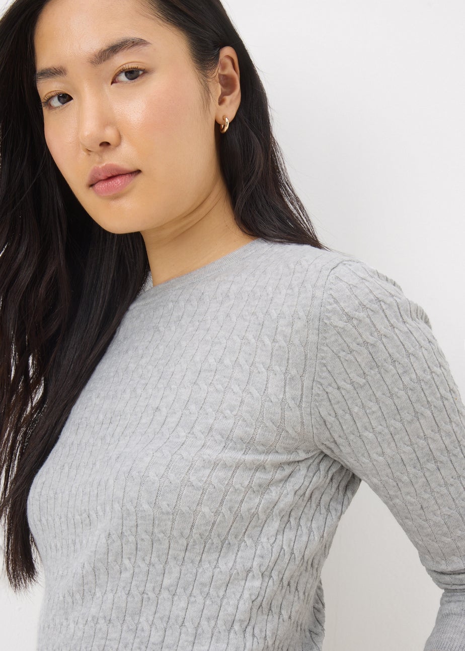 Grey Baby Cable Knit Jumper