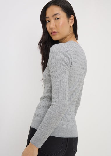 Grey Baby Cable Knit Jumper