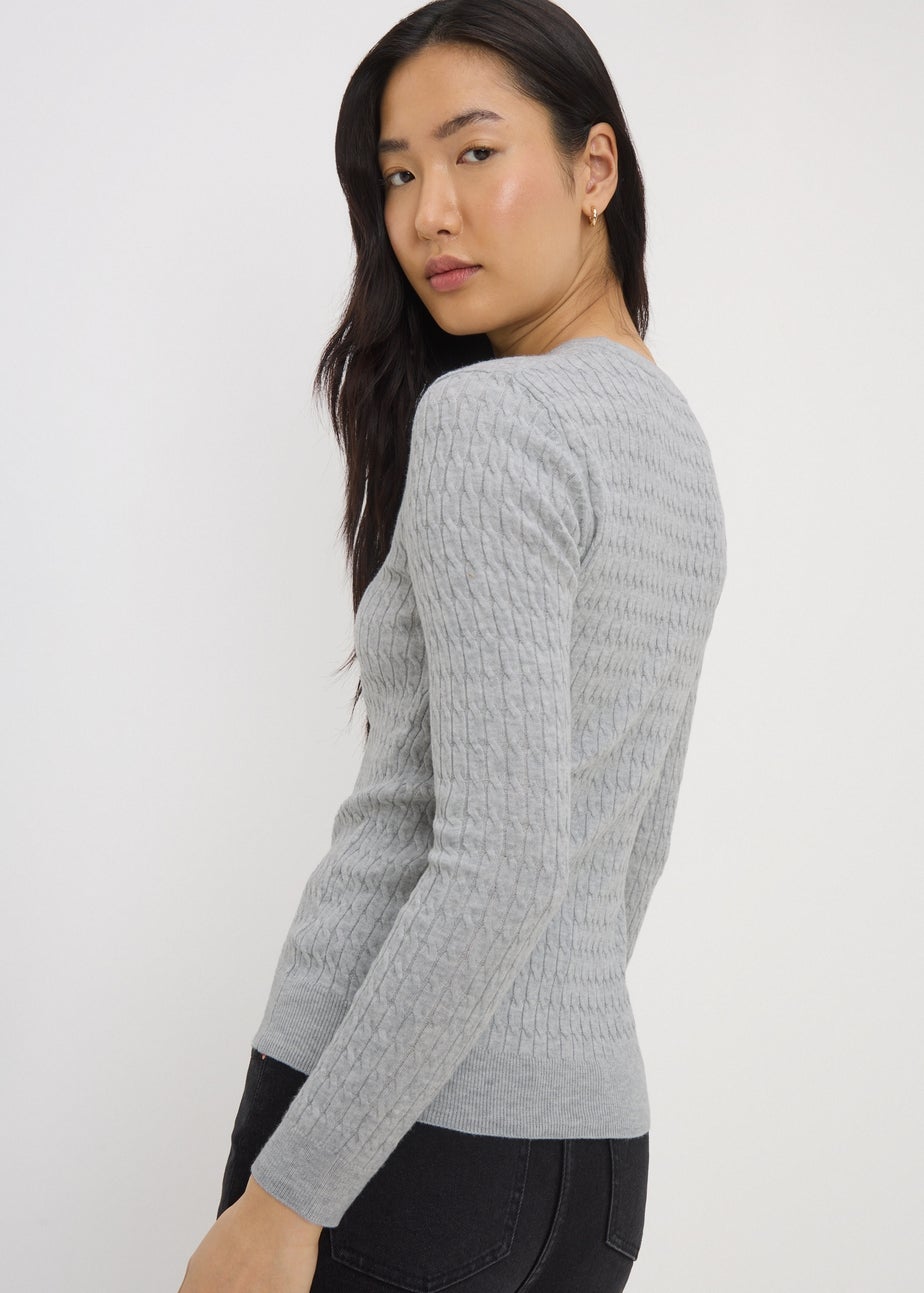 Grey Baby Cable Knit Jumper