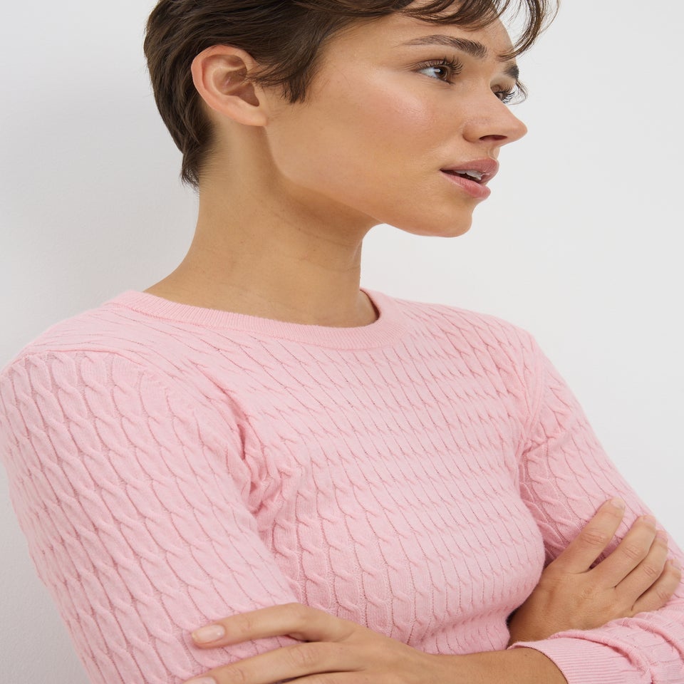 Pale Pink Baby Cable Jumper