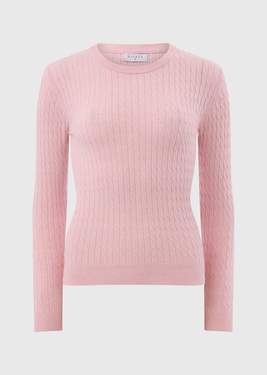 Pale Pink Baby Cable Jumper