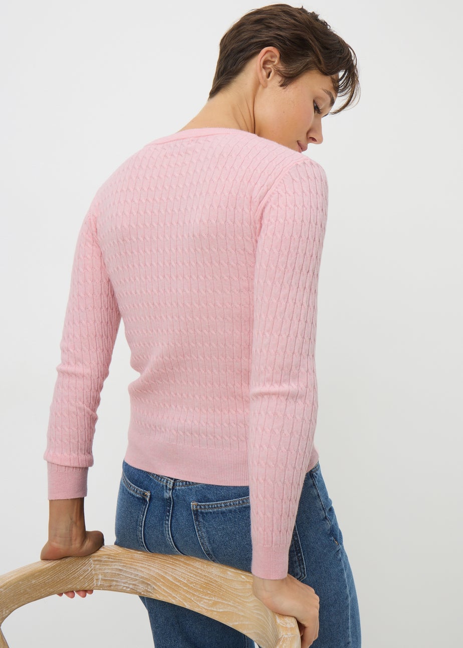 Pale Pink Baby Cable Jumper