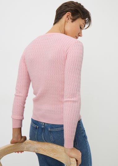 Pale Pink Baby Cable Jumper