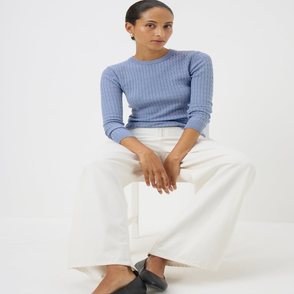 Pale Blue Baby Cable Jumper