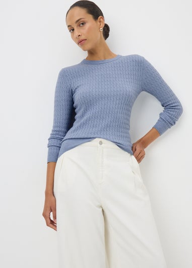 Pale Blue Baby Cable Jumper