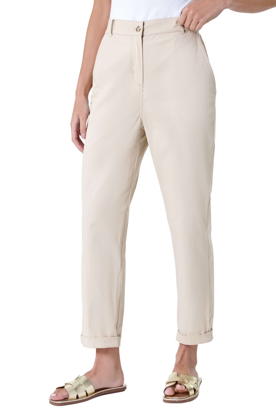 Roman Stone Petite Cotton Blend Stretch Chino Trousers