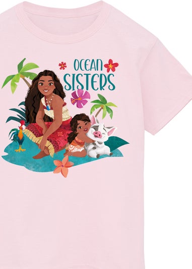 Disney Moana & Simea Ocean Sisters Girls Pink Graphic T-Shirt (3-13 Years)