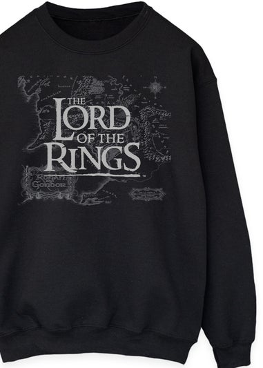 Lord Of The Rings Map Black Graphic Sweatshirt
