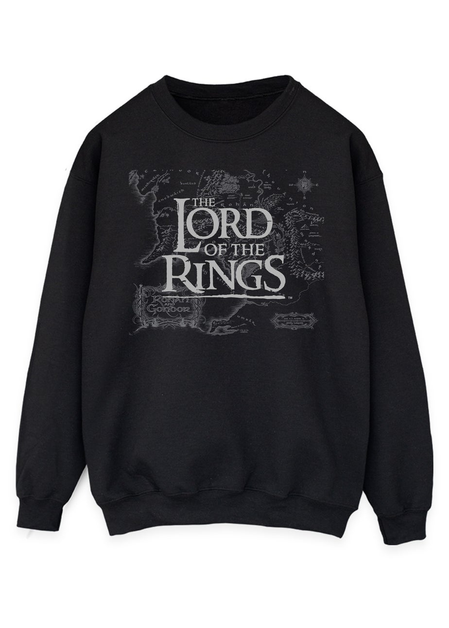 Lord Of The Rings Map Black Graphic Sweatshirt