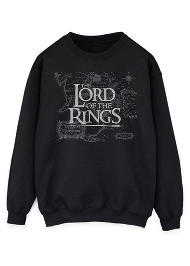 Lord Of The Rings Map Black Graphic Sweatshirt
