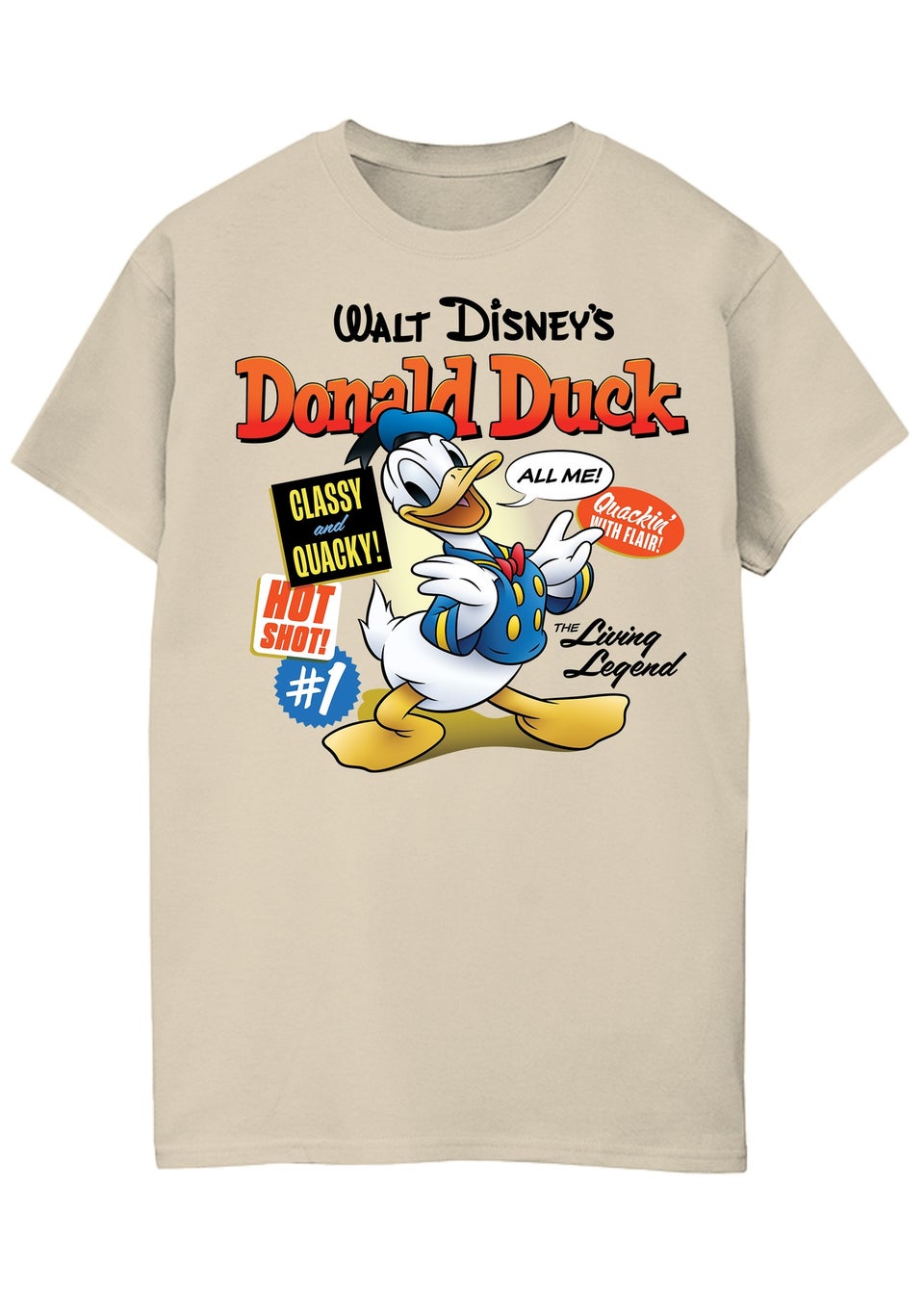 Disney Donald Duck Comic Cover Sand Graphic T-Shirt