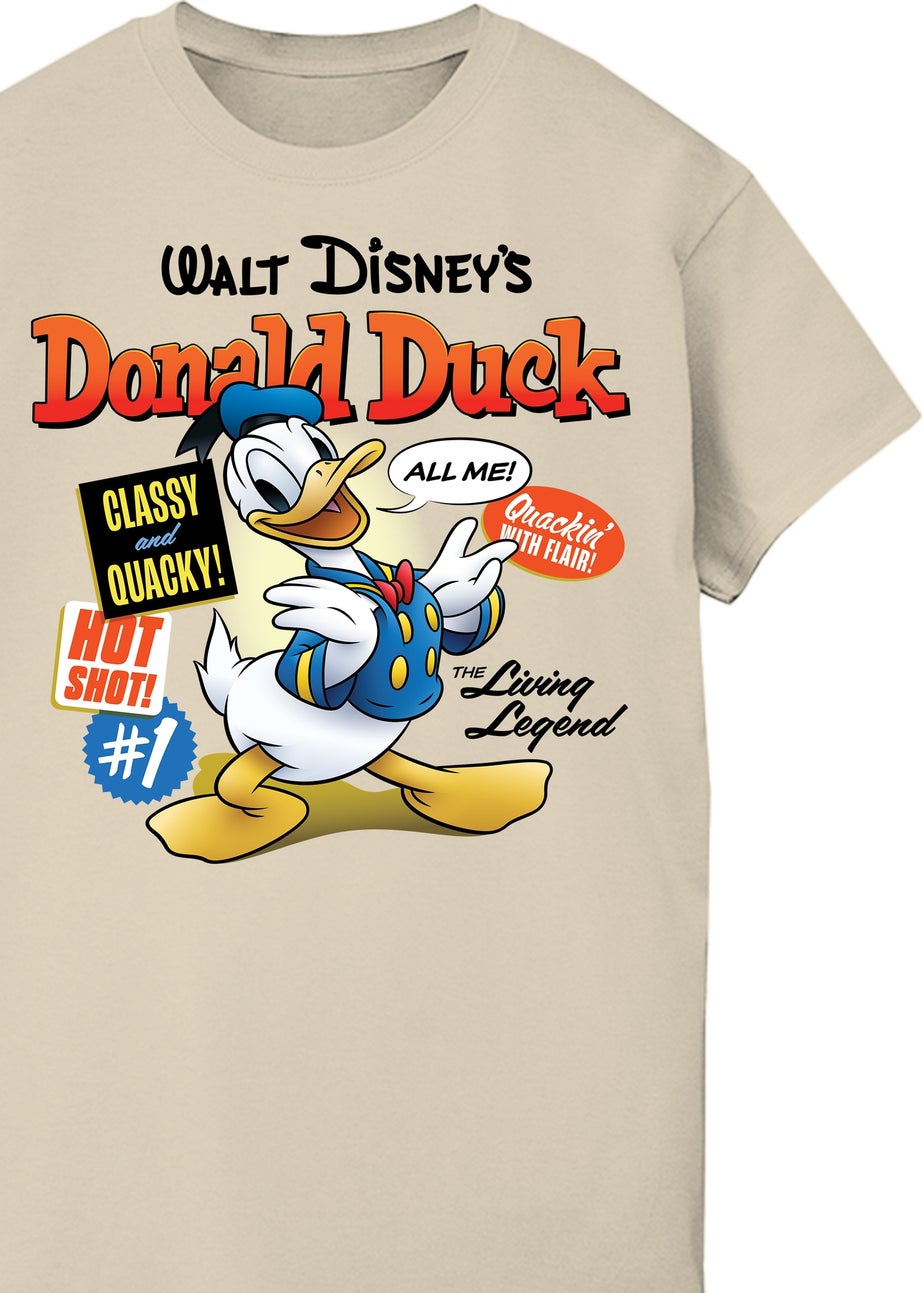 Disney Donald Duck Comic Cover Sand Graphic T-Shirt