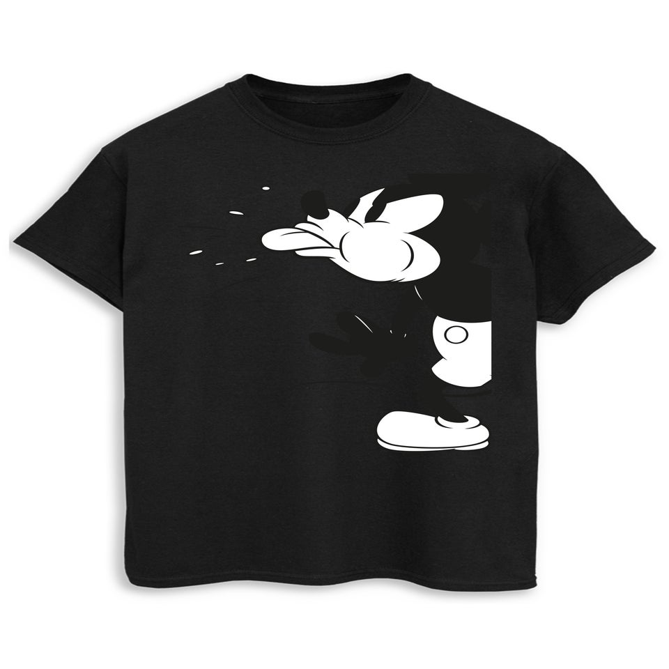 Disney Mickey Mouse Split Black Graphic T-Shirt