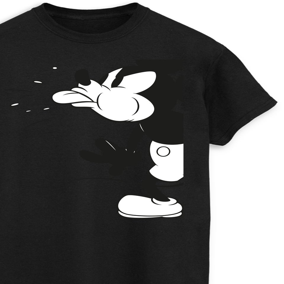 Disney Mickey Mouse Split Black Graphic T-Shirt