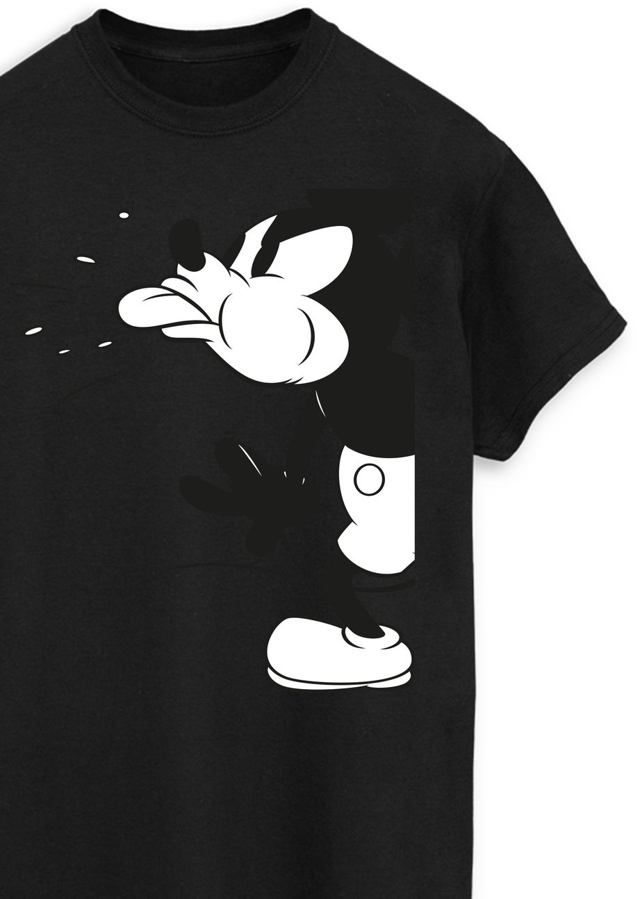 Disney Mickey Mouse Split Black Graphic T-Shirt