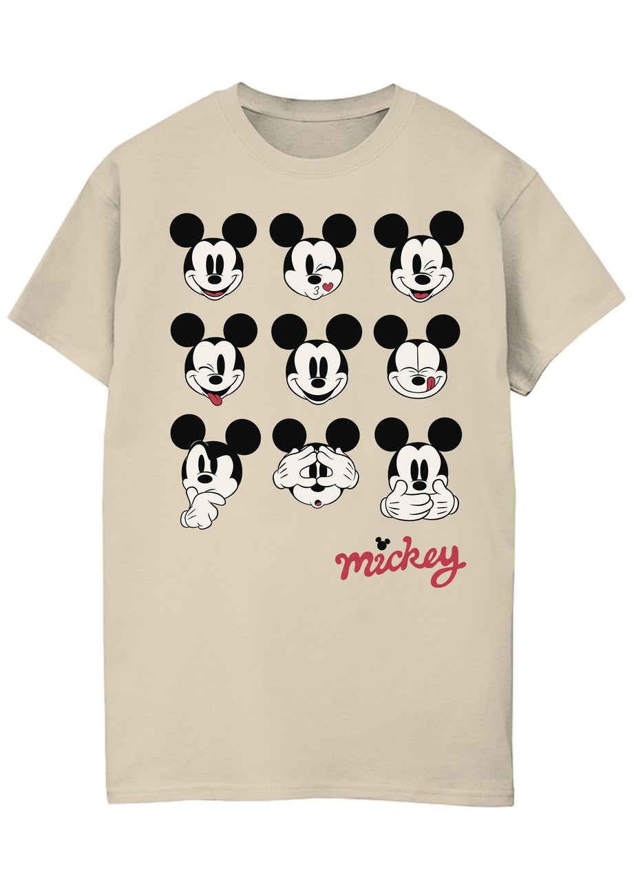 Disney Mickey Mouse Faces Sand Graphic T-Shirt