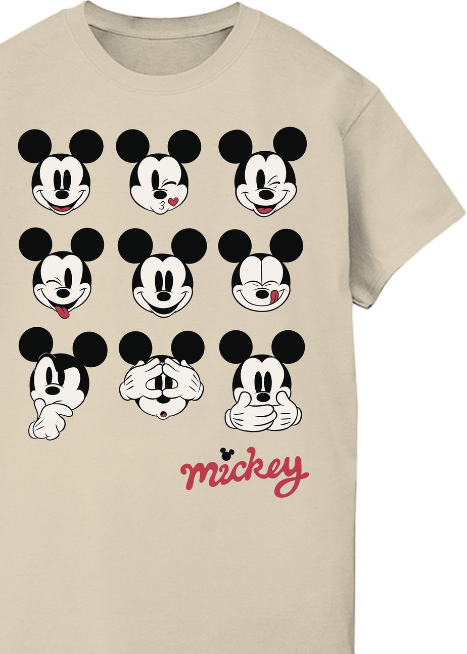 Disney Mickey Mouse Faces Sand Graphic T-Shirt