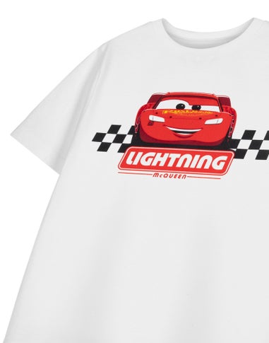 Disney White Cars Lightning McQueen Kids T-Shirt (3-14 Years)