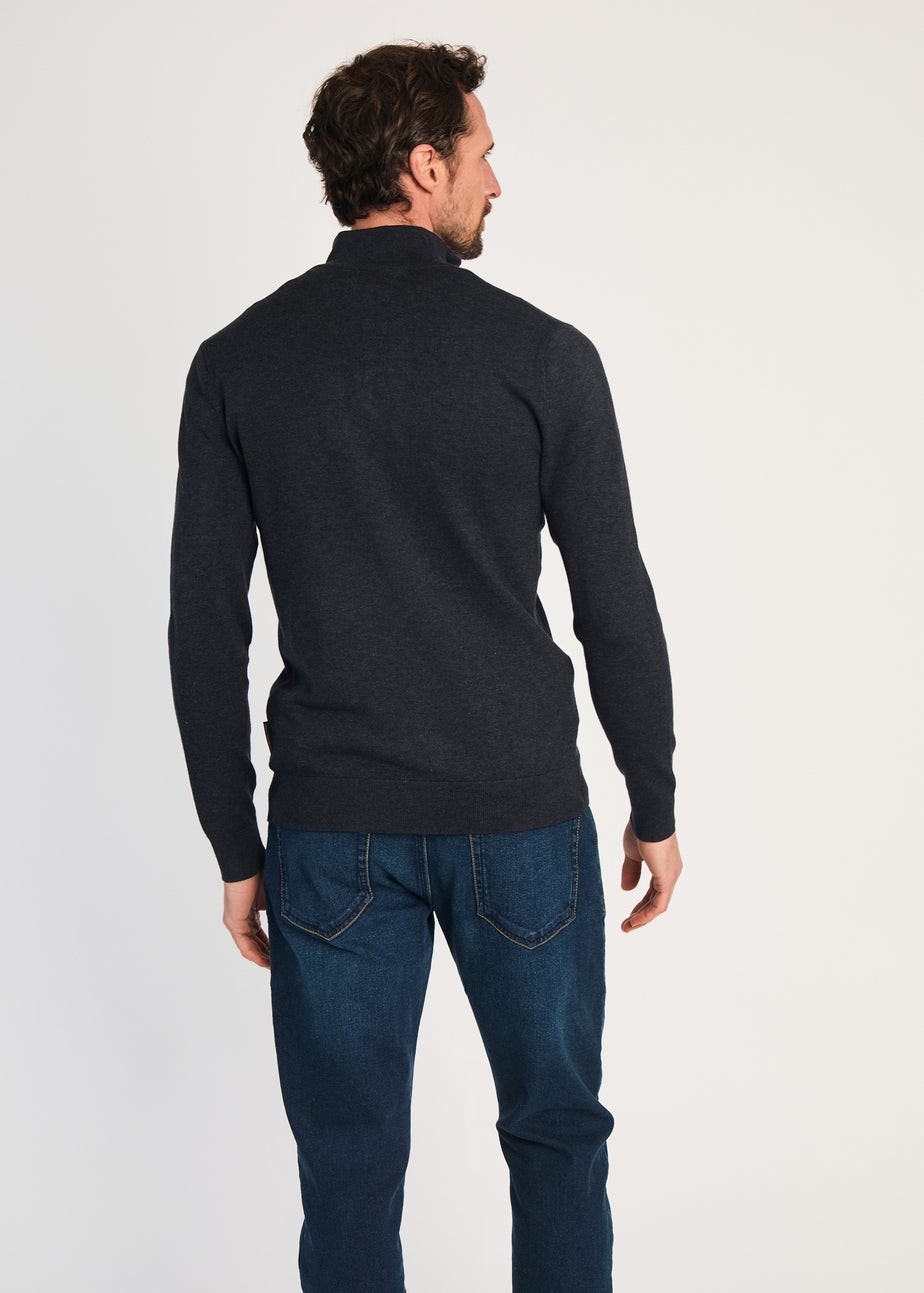 French Connection Navy 1/2 Zip Knitted Jumper