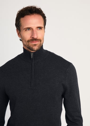 French Connection Navy 1/2 Zip Knitted Jumper