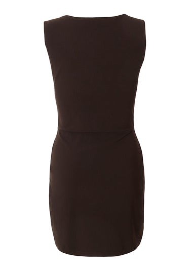 Quiz Brown Square Neck Mini Dress