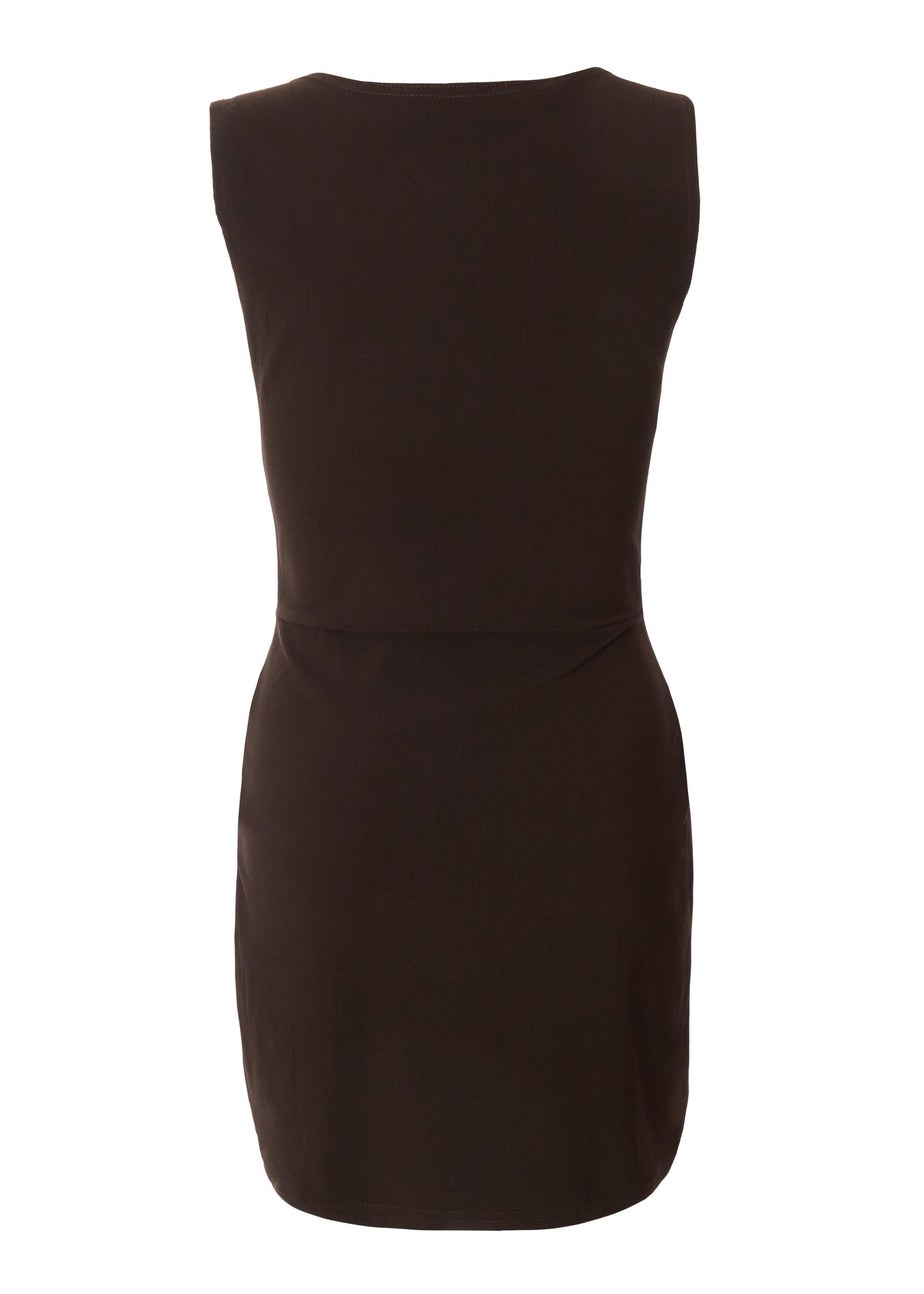 Quiz Brown Square Neck Mini Dress